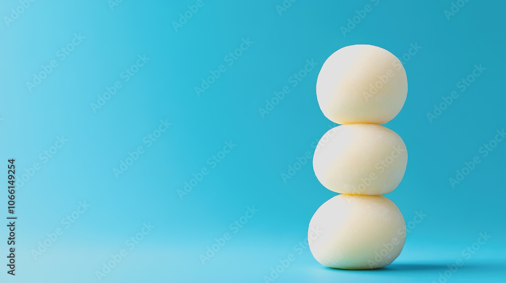 Poster soft mochi on smooth gradient background