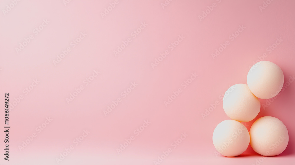 Poster soft mochi on smooth gradient background