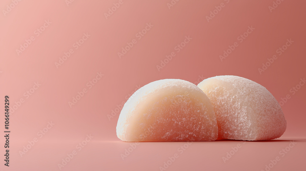 Poster soft mochi on smooth gradient background