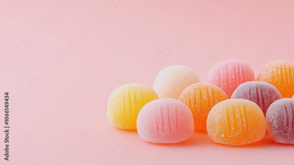 Poster soft mochi on gradient background