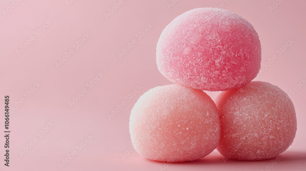 Poster soft mochi on gradient background