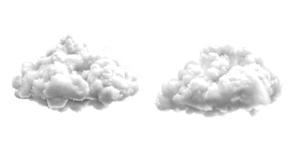 Isolated White Clouds Floating in the Sky on a Transparent Background Generative AI