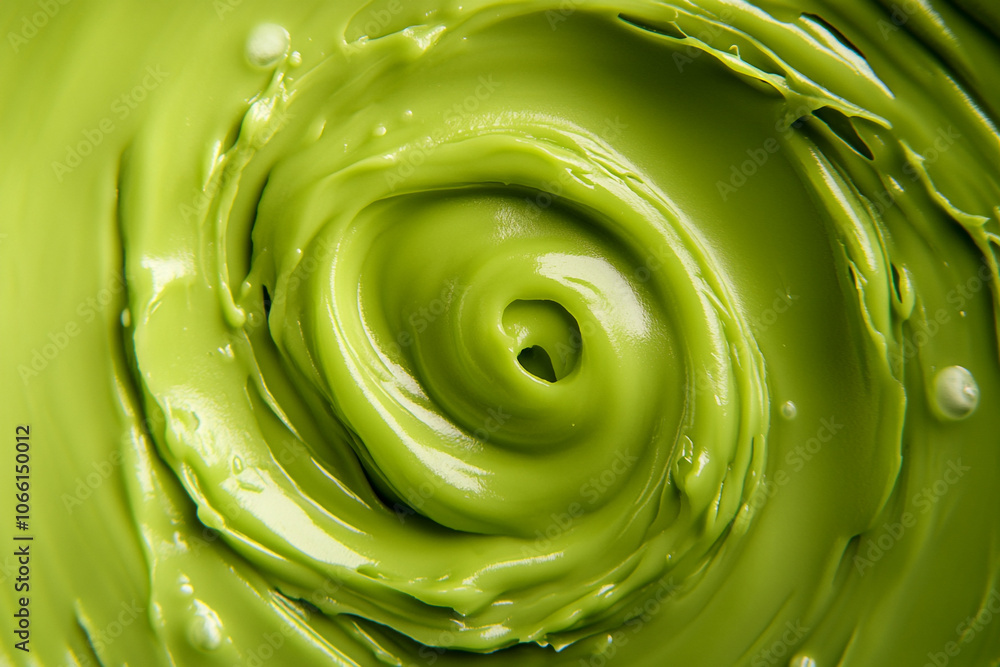 Poster vibrant swirl of creamy green avocado puree creates mesmerizing vortex pattern, showcasing its smoot