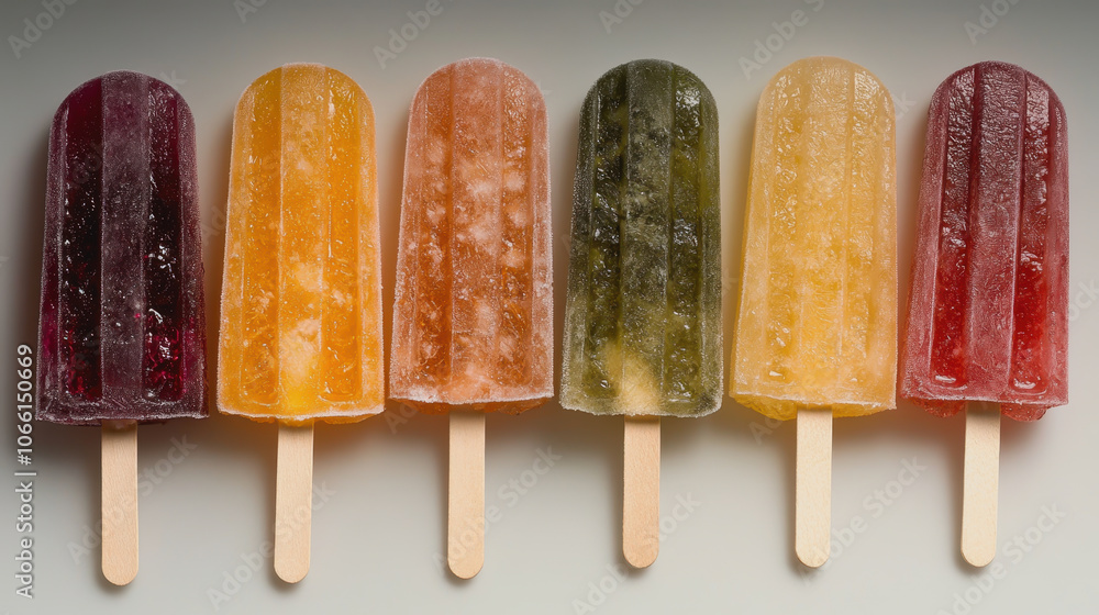 Poster refreshing popsicles on a soft gradient background