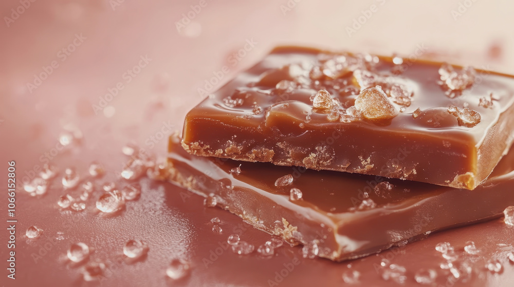 Poster smooth toffee on soft gradient background
