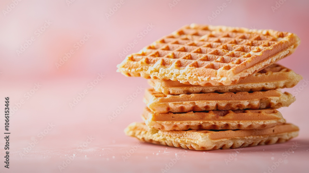 Poster waffles on soft gradient background
