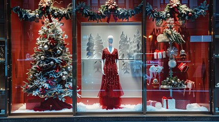 Explore the magic of christmas with a beautifully decorated storefront window display