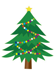 クリスマスツリーのアイコン素材です。