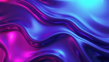 Vibrant abstract background with flowing blue and purple waves creating smooth, silky texture. dynamic blend of colors and light reflections adds sense of movement and depth.
