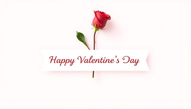 a minimalist banner with a single rose and 'Happy Valentine's Day' written in a classy font.
 - Powered by Adobe