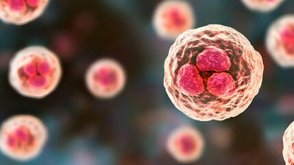 Microscopic View of Cryptosporidium parvum Oocyst, protozoa, parasite, intestinal, infection, cryptosporidiosis