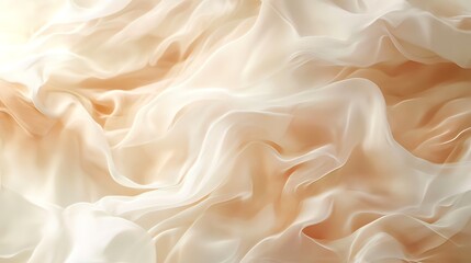 Obraz premium Soft, flowing cream-colored fabric with delicate wrinkles and a warm, natural light.