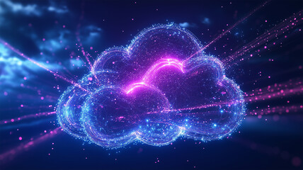 Obraz premium デジタルクラウドネットワーク