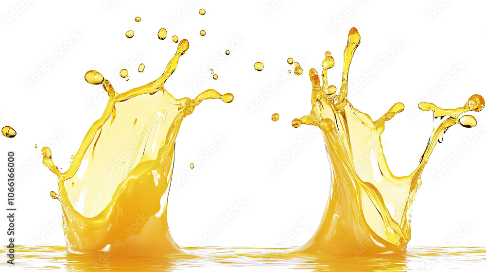 Poster mango juice swirls on a clear background generative ai