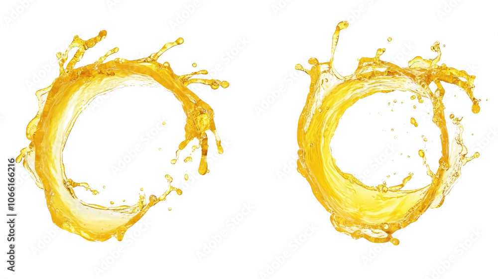Poster mango juice swirls on a white background generative ai