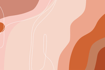 Fototapeta premium Vector illustration minimalist aesthetic of liquid and wavy shapes background.