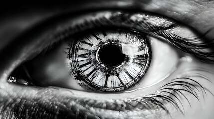 Time in the Eye, clock, human eye, time in eye, eye clock, human eye close up