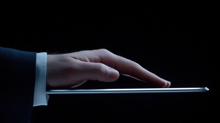 Businessperson Analyzing Financial Data on Tablet