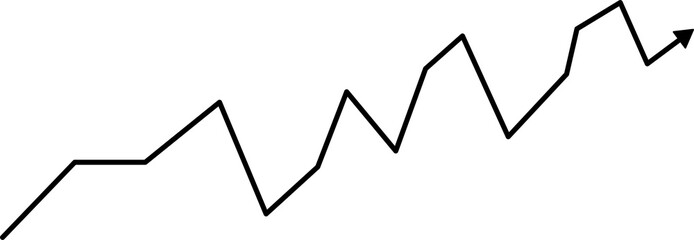 Black up arrow icon of economic growth