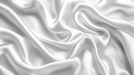 Obraz premium Elegant White Silk Fabric Drape Smooth Luxury Textile Background
