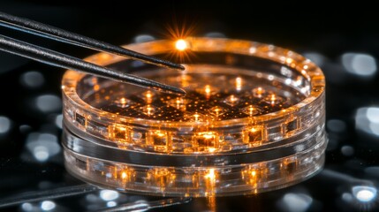 Microscopic Technology Illuminated Circuit Board Detail