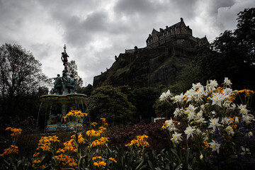 The Edinburgh Castle on a cloudy day in Edinburgh, Scotland