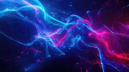 Abstract Swirling Blue and Pink Light Trails