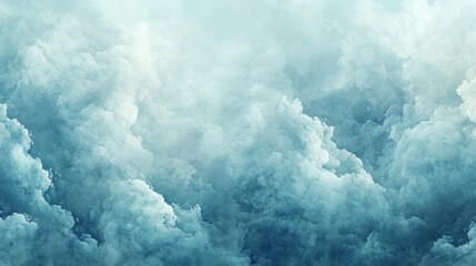 Naklejka premium Dreamlike Teal Cloudscape Abstract Sky Texture Background