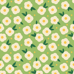 Seamless pattern with hand drawn flower.