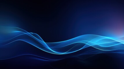 Fototapeta premium Abstract Blue Waves on a Dark Background