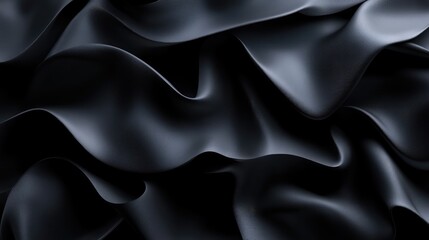 Obraz premium Abstract Wavy Black Fabric with Textured Surface