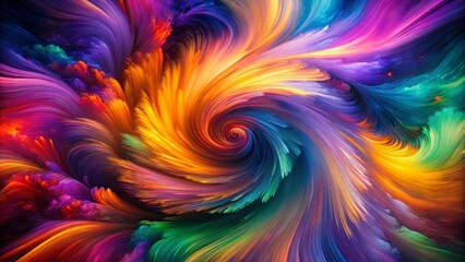 Abstract Whirlwind of Vibrant Hues, Intertwined with Dynamic Strokes, Evoking a Sense of Movement and Transformation
