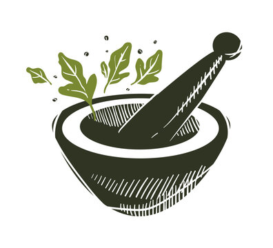 recommend clip art: Rustic Mortar and Pestle Illustration