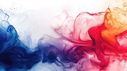 Fototapeta premium Abstract Swirling Fluid Art with Blue, Purple, Red, and Orange Hues