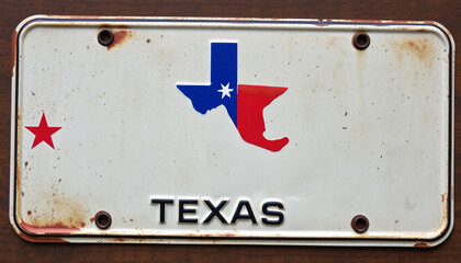 Vintage Blank texas License Plate with Heavy Rust and Aging