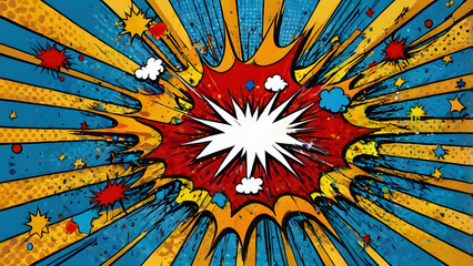 Pop Art Cartoon Explosion Background: Impact of Combat generative ai