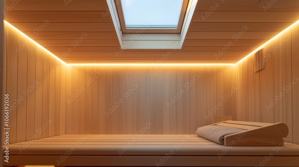 Poster a smartly p skylight allows a gentle stream of sunlight to filter into the sauna enhancing the natur