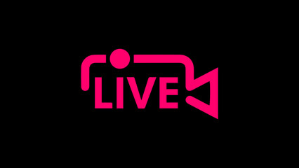 Live Streaming Media Button Icon: Online Broadcast Symbol for News, TV, and Social Media Platforms – Interactive Digital Design for Breaking News, Entertainment, and Real-Time Content in Cyberspace