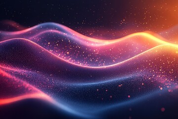 Obraz premium Abstract Glittering Wave with Red and Yellow Hues