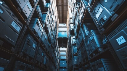 Obraz premium Warehouse Rows of Boxes