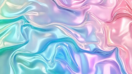 Obraz premium Soft waves of pastel hues create a mesmerizing abstract pattern, blending shades of pink and blue. The fluid motion evokes a sense of calm and tranquility, inviting creative inspiration.