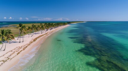 Fototapeta premium Scenic Tropical Beach with Crystal Clear Turquoise Waters Image