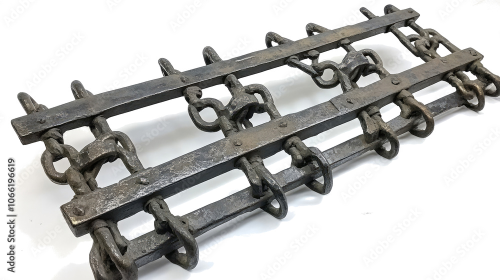 Poster set of prison iron bars isolated on a transparent background generative ai