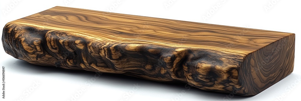 Poster rustic wooden block with irregular shape and intricate grain patterns