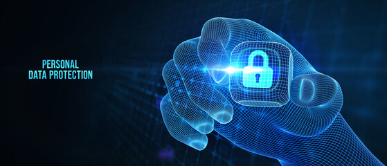 Data protection privacy concept. Personal data protection. 3d illustration