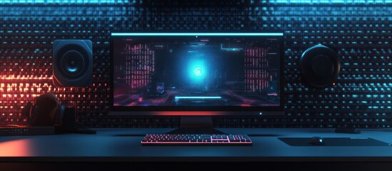 Obraz premium Futuristic Gaming Setup