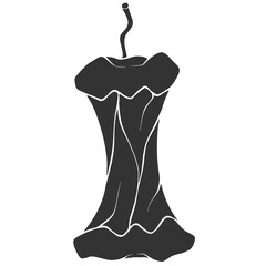 black silhouette rotten apple illustration