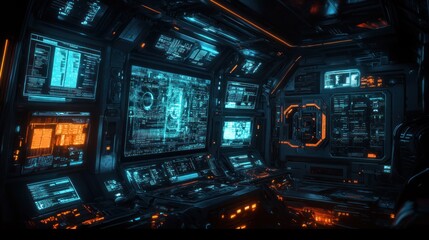 Obraz premium Futuristic Control Room