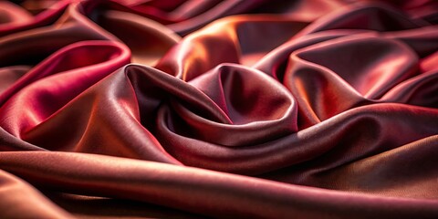 Fototapeta premium Abstract Drapery of Deep Red Silk Fabric With Subtle Variations in Color and Texture