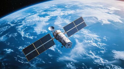 Fototapeta premium Satellite Orbiting Earth